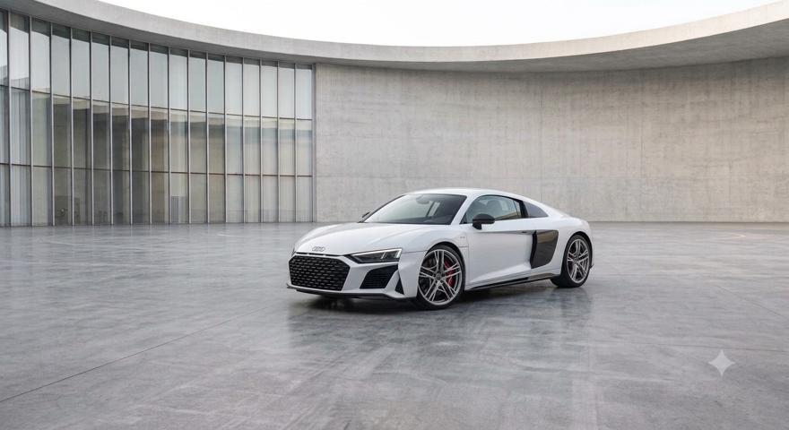 White Audi R8 coupé